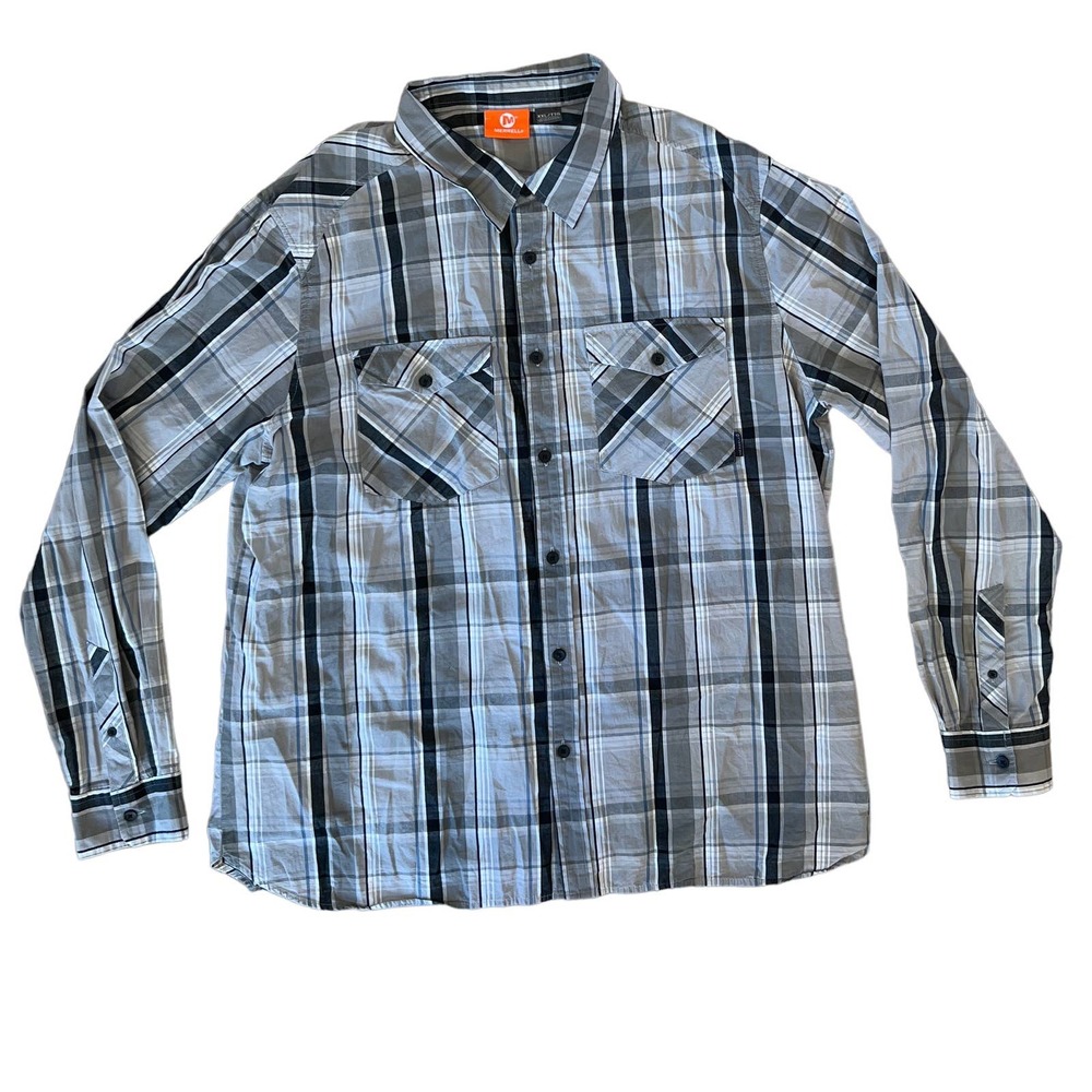 Mens Merrell Plaid Long Sleeve Button-Down‎ SZ XXL